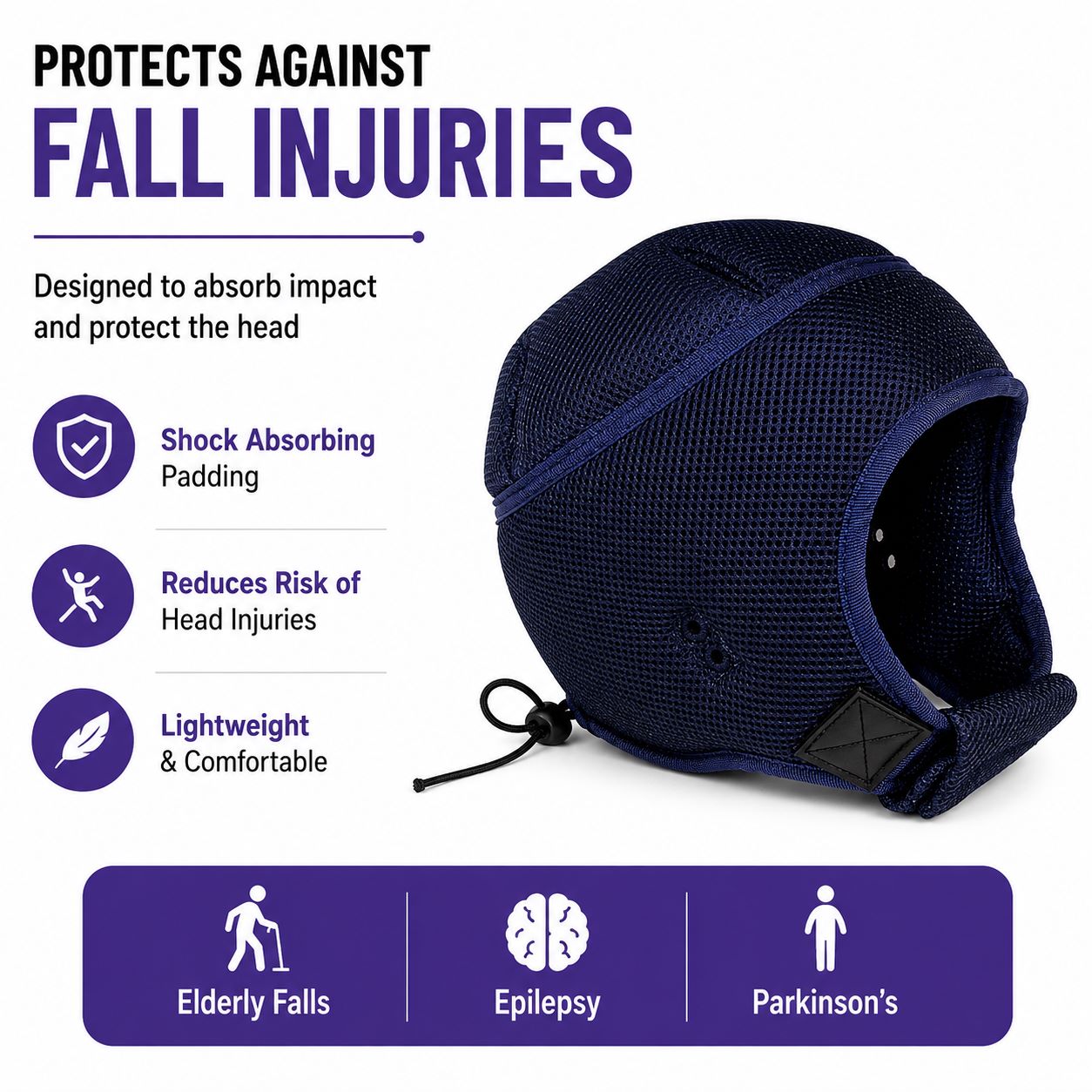 DazzleSafe™ Epilepsy Helmet | Elderly Fall Protection Helmet - Image 9