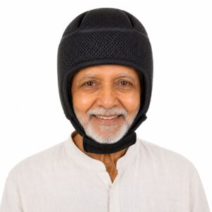 DazzleSafe Black protective headgear for elderly fall protection and seizure safety